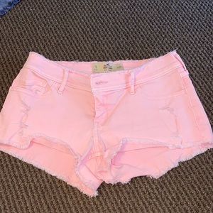 Pink low rise jean shorts